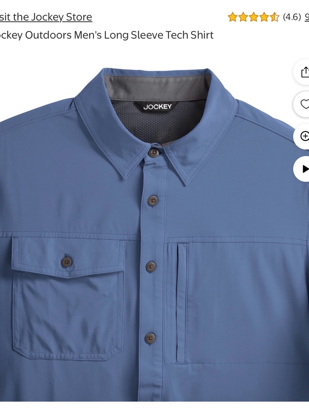 M   Jockey Men's Casual Button-Down Shirt ………………….Slate Blue…………….